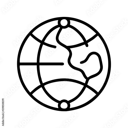 Globe earth world map geography global international continent travel outline icon vector 90