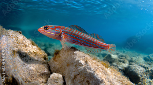 Obraz na płótnie Vibrant Painted Comber in Mediterranean Waters