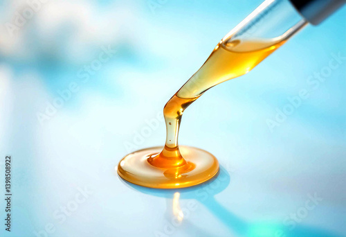 Drop of yellow liquid
