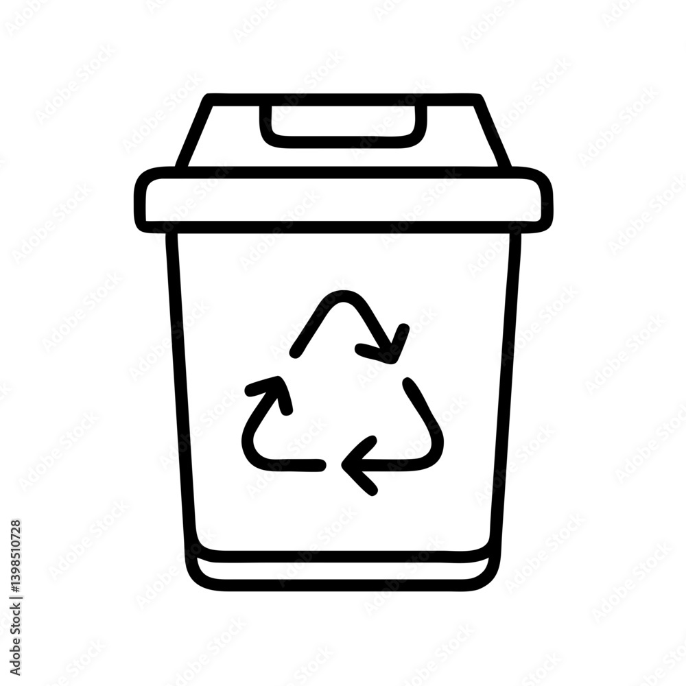 Recycling bin icon vector illustration of recycle container for waste management and environment Recycling bin icon vector illustration of recycle container for waste management and environment