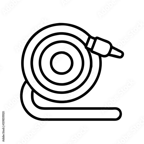 Find coiled garden hose vector illustration for watering lawn and gardening equipment needs today