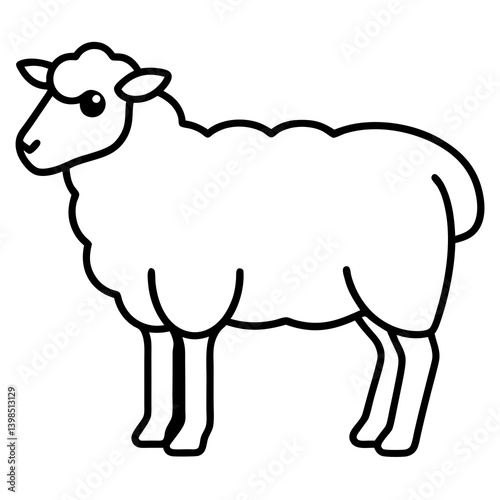Sheep Icon Solid   a premium AI-generated simple vector icon with an agriculture