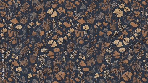 Floral Pattern Dark Background