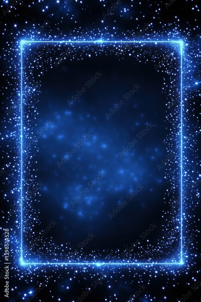 Obraz premium Mystic sky frame with scattered starlight around open blank center