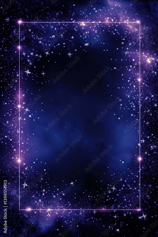 Obraz premium Softly glowing starlit border with peaceful and elegant night theme