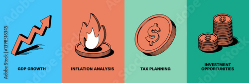 Economy, finance and business themes, vector icon sheet
