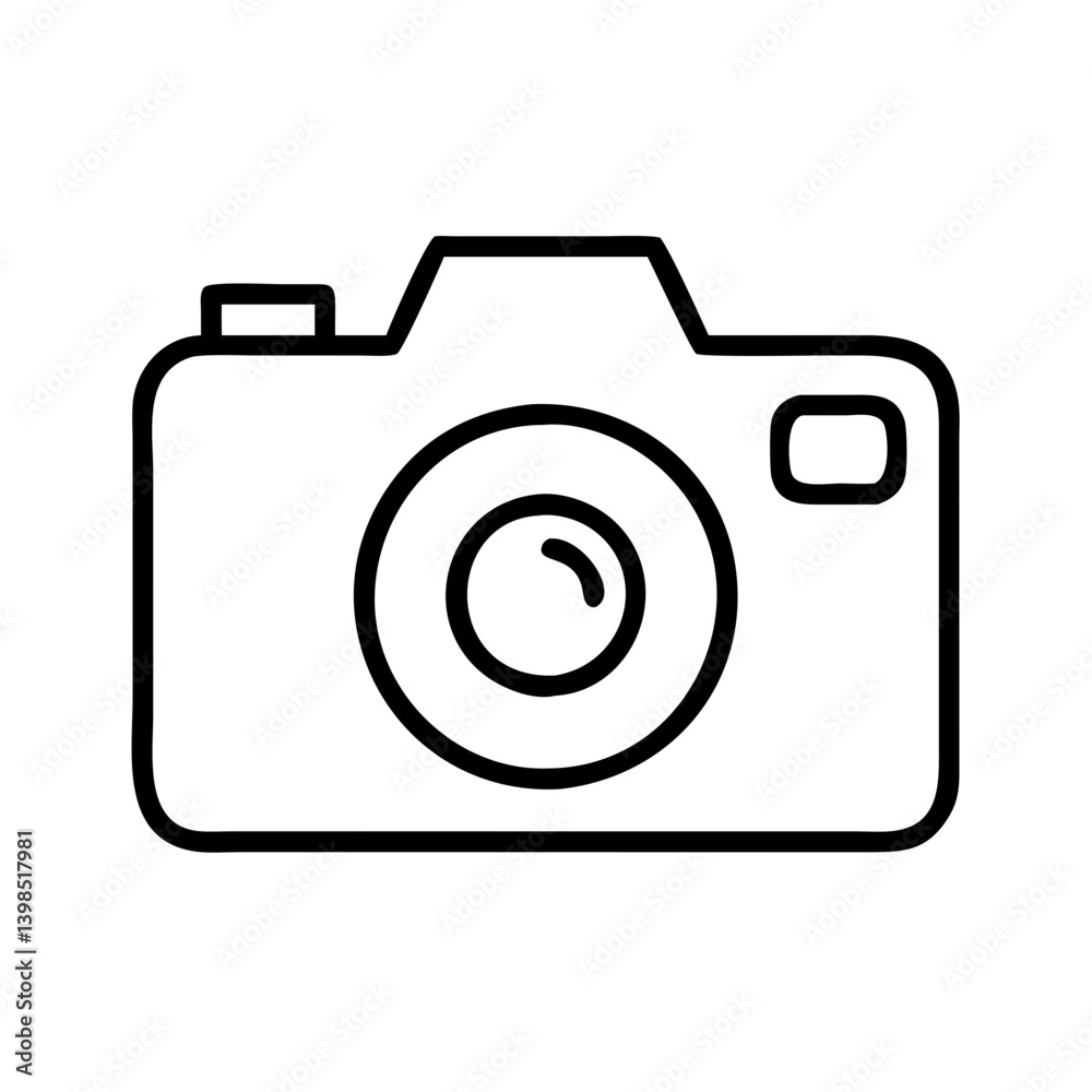 Camera icon vector illustration, photography equipment, photo studio, image capture device drawing line art Camera icon vector illustration, photography equipment, photo studio, image capture device drawing line art