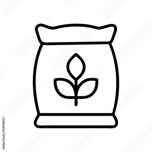 Fertilizer bag icon vector agriculture gardening plant nutrition symbol farming soil health package