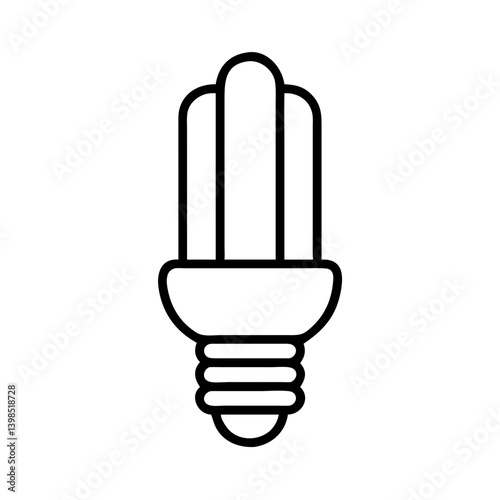 Energy saving light bulb compact fluorescent lamp cfl illustration icon graphic design vector art