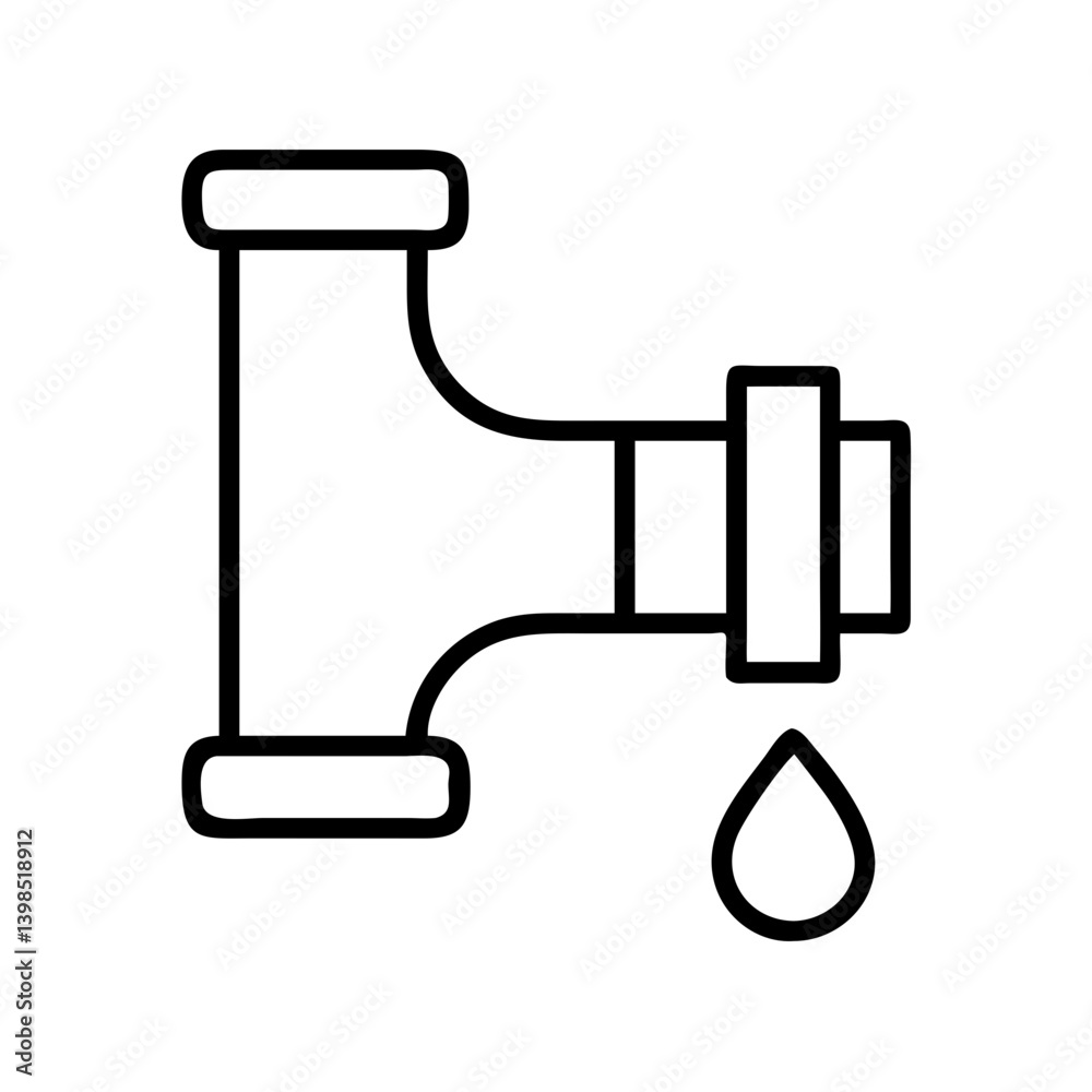 Plumbing pipe leak repair service, water drop, pipe fitting, leaky pipe, plumbing system diagram Plumbing pipe leak repair service, water drop, pipe fitting, leaky pipe, plumbing system diagram