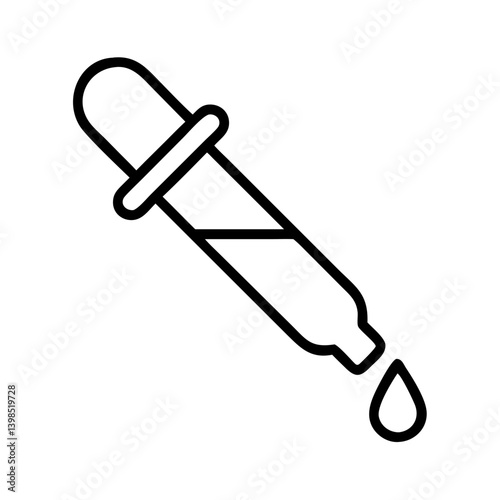 Dropper pipette vector icon for science lab equipment and medical research tool illustration design