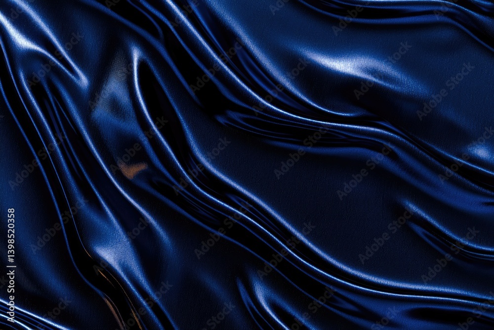 Obraz premium Deep blue satin folds
