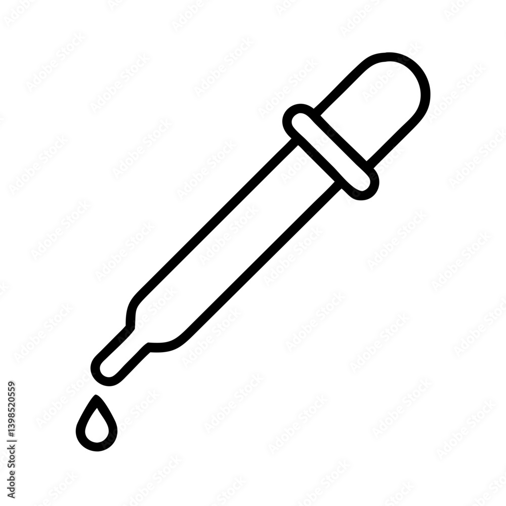 Dropper tool vector icon illustration for medical lab liquid chemistry and science design needs
