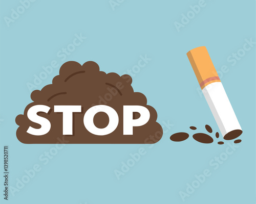 Stop Smoking Now: Bold Graphic with Cigarette and Broken Background