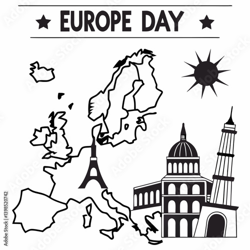 EUROPE DAY  vector illustration