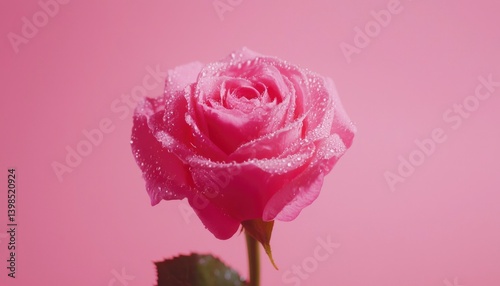 Wallpaper Mural Pink rose with water droplets Torontodigital.ca