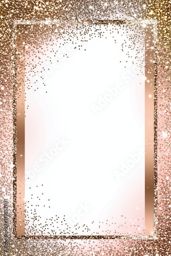 Obraz na płótnie Elegant e-commerce frame with soft rose gold and gold glitter accents w salonie