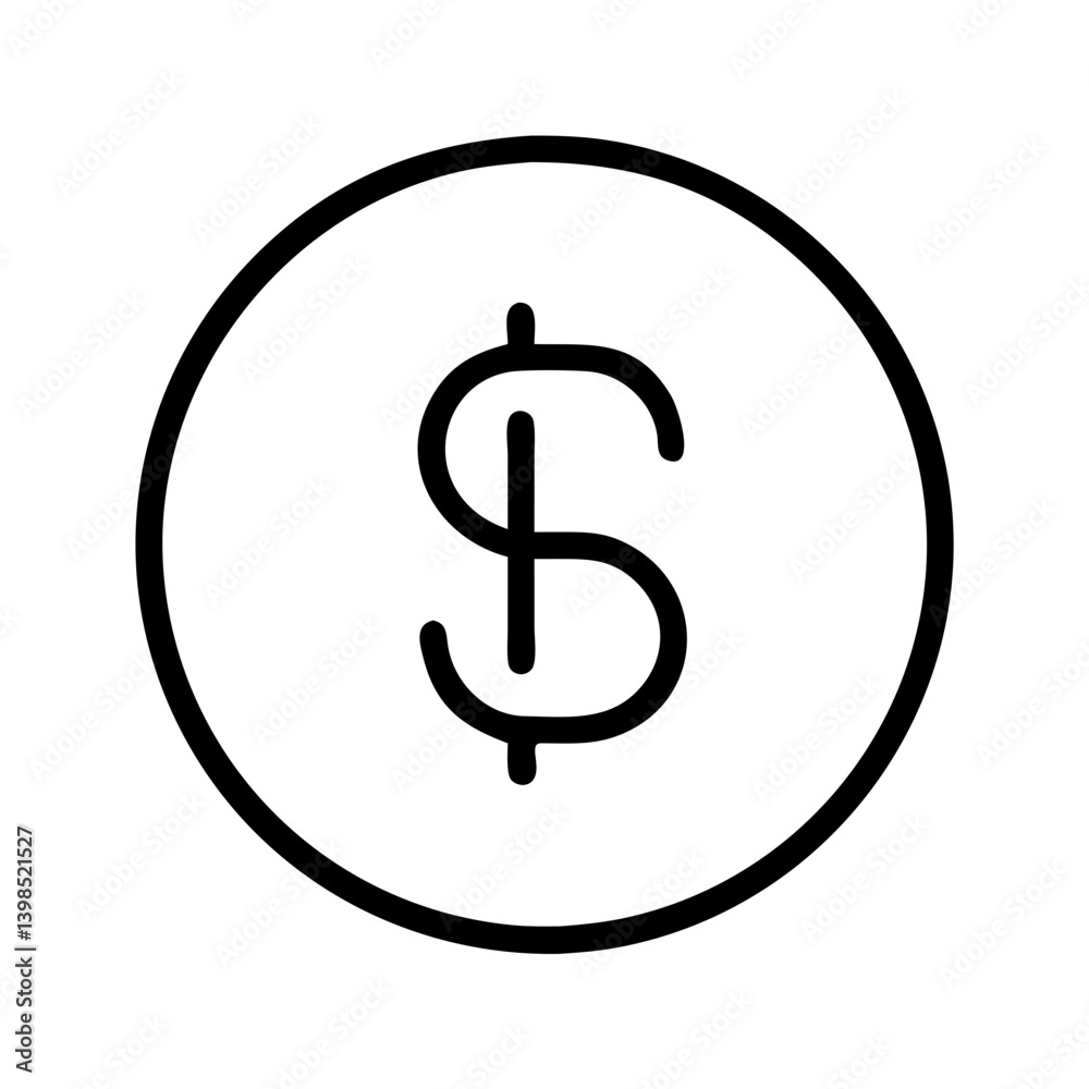 Dollar coin icon vector illustration symbol of currency money payment finance investment economy cash Dollar coin icon vector illustration symbol of currency money payment finance investment economy cash