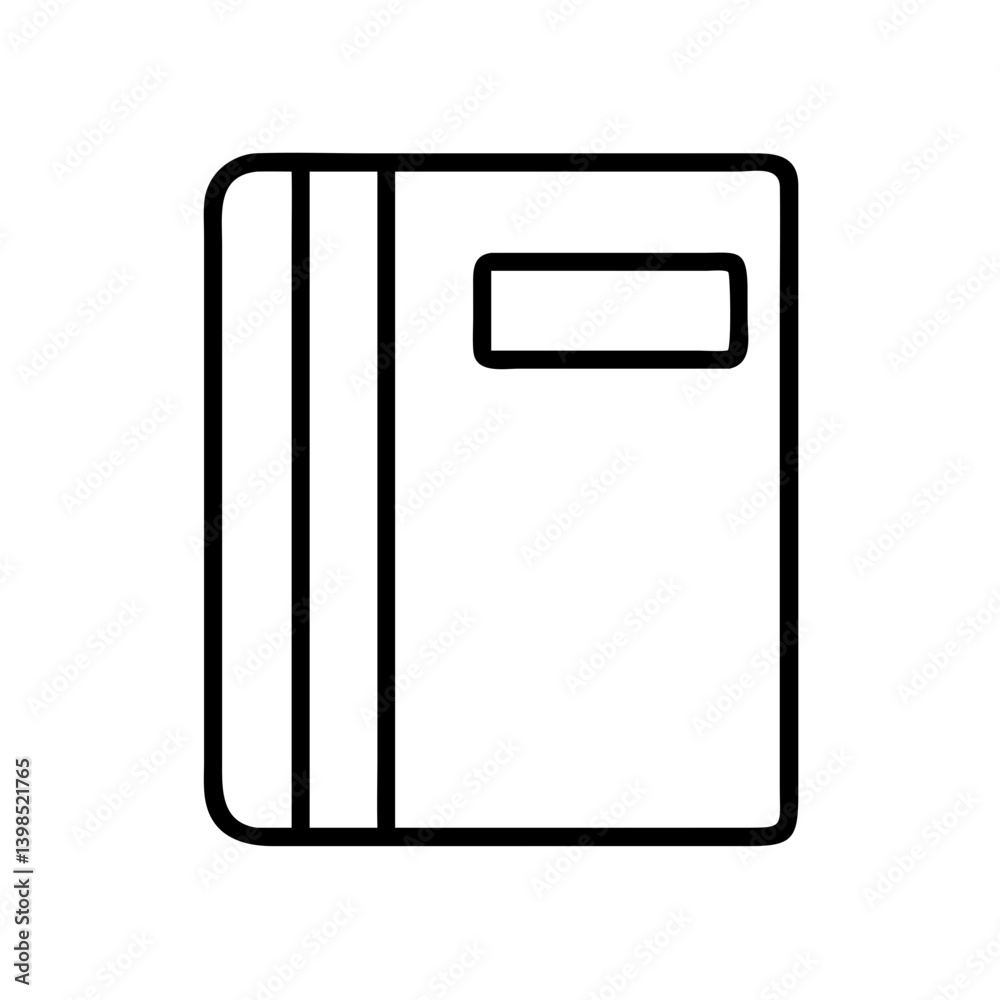 Outline notebook icon vector illustration for book diary journal education study note taking 90s style