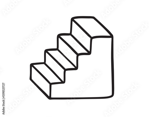 stairs icon doodle hand drawn. Outline stairs line drawing clipart symbol
