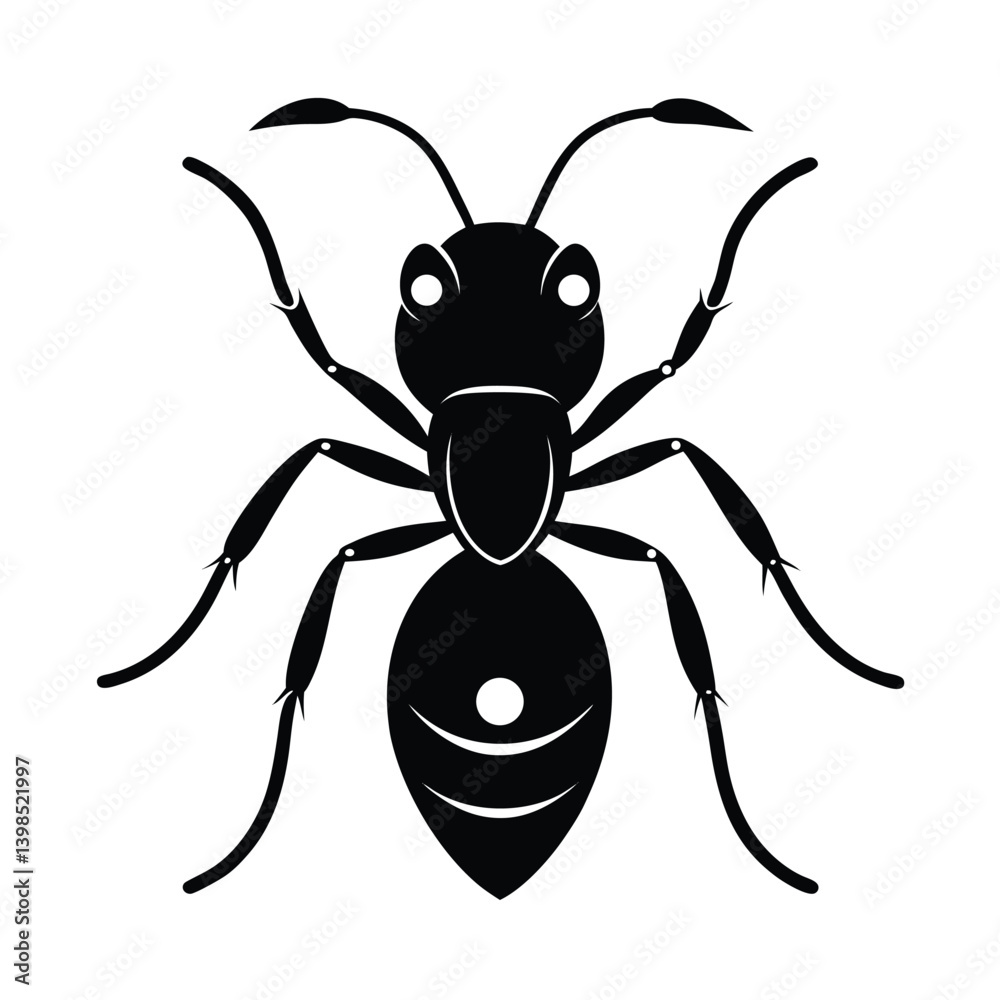 Clean Ant Head with Mandibles Drawing