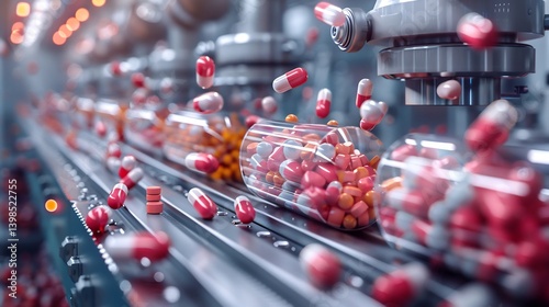 Floating 2D drug compatibility alerts displayed above 3D medication dispenser ensuring safe and accurate pharmaceutical care for patients