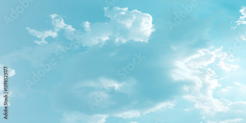 sunny sky blue light watercolor background. Aquarelle painting brush effect card paper textured canvas cloudy smoke space for text, entertaining card, template. aquamarine color graphics illustration