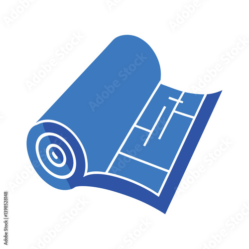  architecture blueprint roll vector illustration on