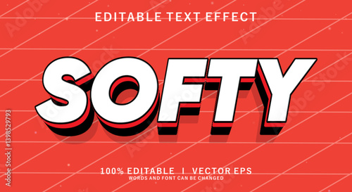 Photos softy vector text effect with modern style design