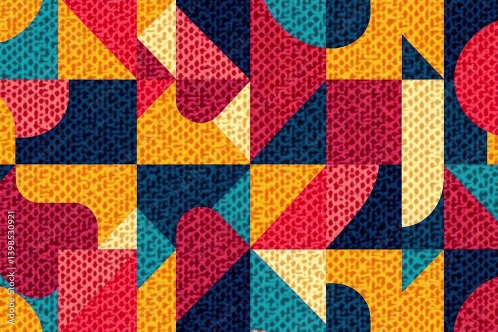 Geometric abstract tapestry, bold color blocks, seamless repeat, lines, textile Geometric abstract tapestry, bold color blocks, seamless repeat, lines, textile