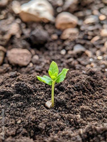 New sprouts grow from the ground and represent growth and new beginnings.