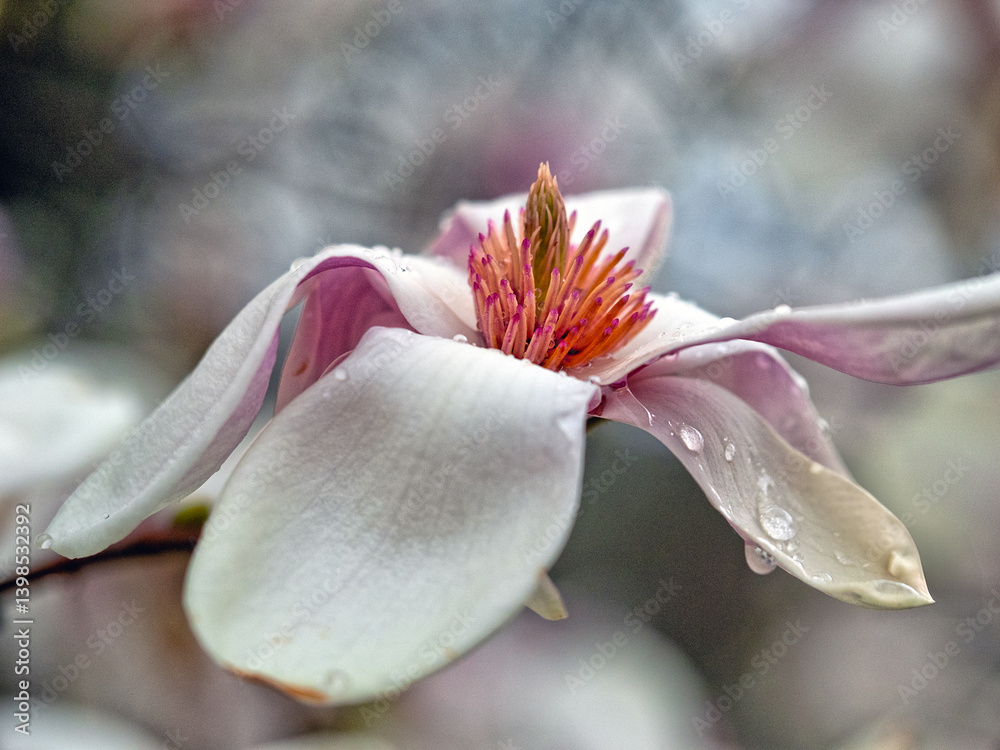 Magnolia tree in bloom in early spring