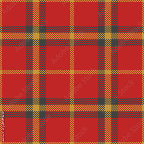 Plaid pattern seamless. Vibrant mustard brown & Vivid scarlet Tartan Textile Design. 