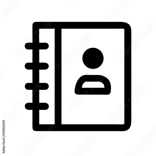address book glyph  vector flat icon