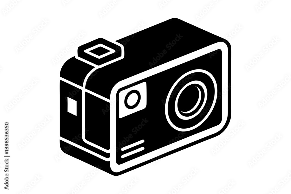 Compact Action Camera with Screen Vector Drawing
Compact Action Camera with Screen Vector Drawing