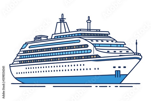 Massive Ocean Liner Vector with Multiple Deck Layers