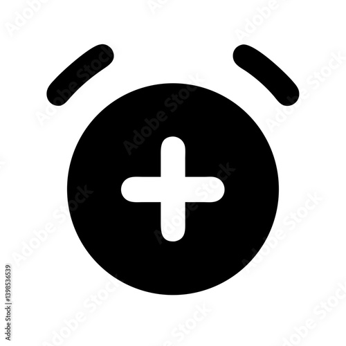alarm plus  vector flat icon