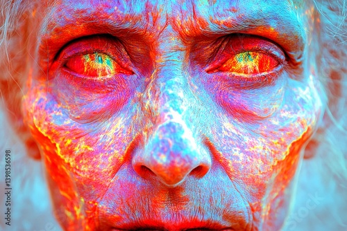 Metaphorical parkinson's disease awareness of a mental illusion. Surreal health. Unknown sickness. Anxiety disorder. Hallucination - due to parkinson's disease: abstract image of mental stat.