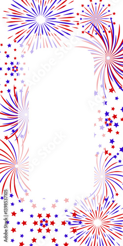 Fireworks rectangular banner template with space for text - background for holiday design