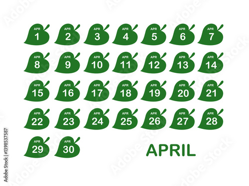 Look calendar April  icon in flat style. Planner vector illustration on isolated background. Calendar sign business concept.