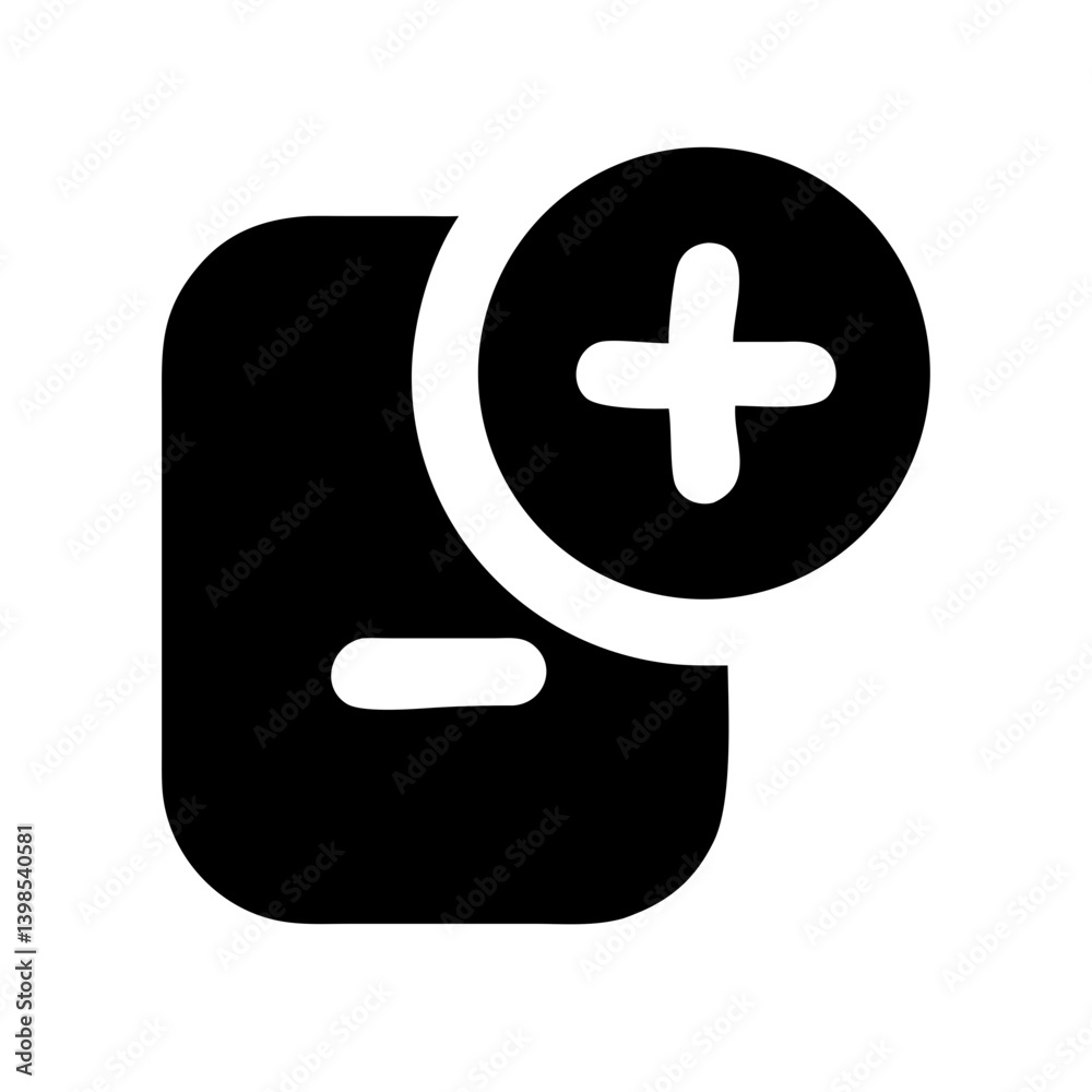 Obraz premium apps add glyph vector flat icon