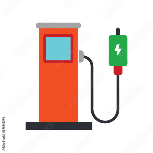  ev charging station on white background 