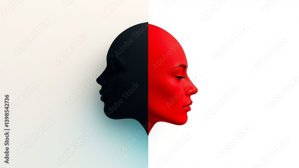 Mirrored Duality An UltraRealistic Portrait of Contrast and Balance Mirrored Duality An UltraRealistic Portrait of Contrast and Balance