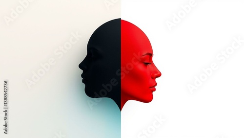 Mirrored Duality An UltraRealistic Portrait of Contrast and Balance