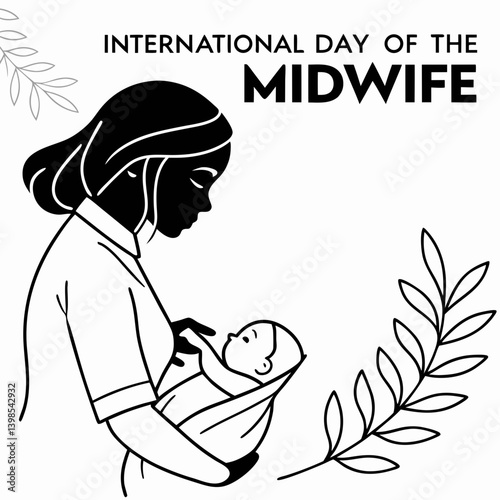 INTERNATIONAL DAY OF THE MIDWIFE vector illustration