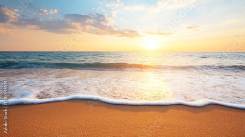 Beach ocean wave sunrise peaceful seascape nature scenery travel vacation