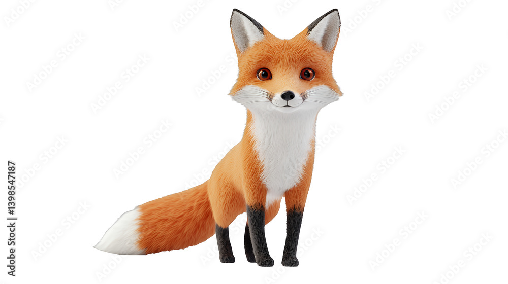 Obraz premium a red fox on a transparent background, PNG image, PNG file, Generative art.