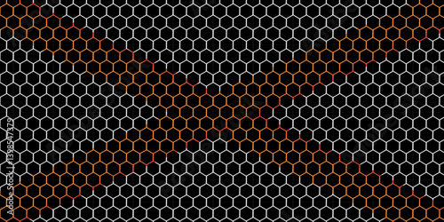 Honeycomb pattern with hexagon mesh. Texture bee comb grid. Flat vector illustration isolated on white background.