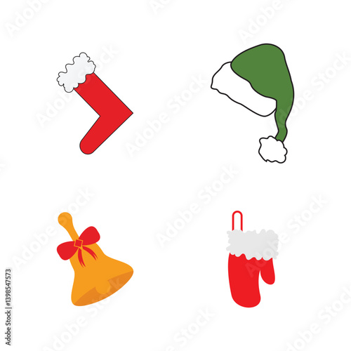 Set of Christmas icon vector logor illustration template design