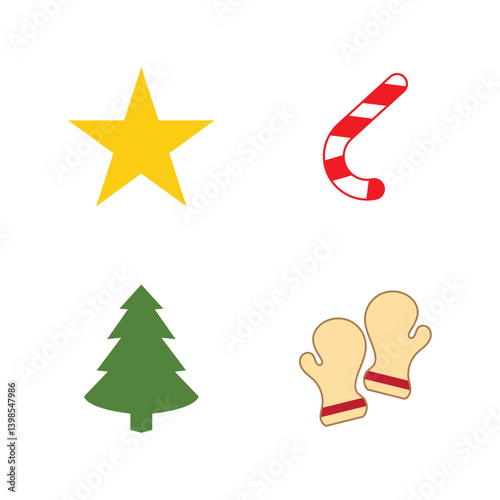 Set of Christmas icon vector logor illustration template design